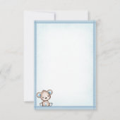 可愛い茶色のクマ男の子の赤ちゃんシャワーありがとう サンキューカード (裏面)