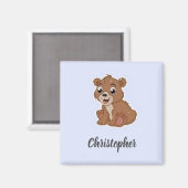 可愛い茶色のクマ マグネット (正面/裏面)