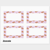 可愛い茶色のサル 長方形シール (シート)