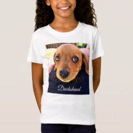 可愛い茶色のダックシュント子犬 Tシャツ