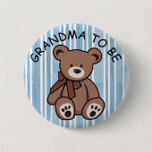 可愛い茶色のテディベアおばあちゃん 缶バッジ (正面)