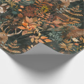 可愛い茶色のデアーズパターン ラッピングペーパー (角)