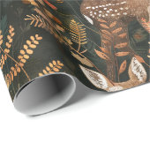 可愛い茶色のデアーズパターン ラッピングペーパー (ロールコーナー)