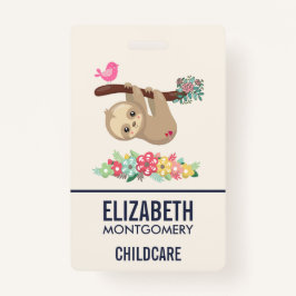 可愛い茶色のナマケモノぶら下がったの上下逆さ バッジ