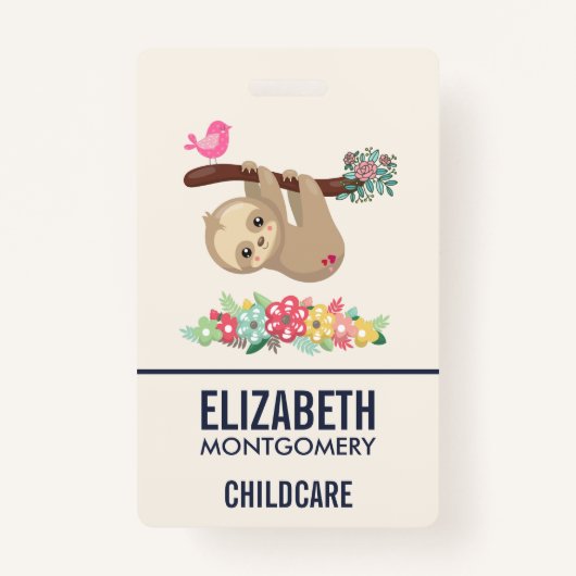 可愛い茶色のナマケモノぶら下がったの上下逆さ バッジ (正面)