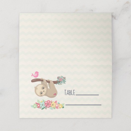 可愛い茶色のナマケモノぶら下がったの上下逆さ プレイスカード (外部開封)