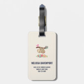 可愛い茶色のナマケモノぶら下がったの上下逆さ ラゲッジタグ (裏面縦)