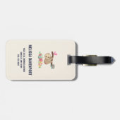 可愛い茶色のナマケモノぶら下がったの上下逆さ ラゲッジタグ (裏面横)