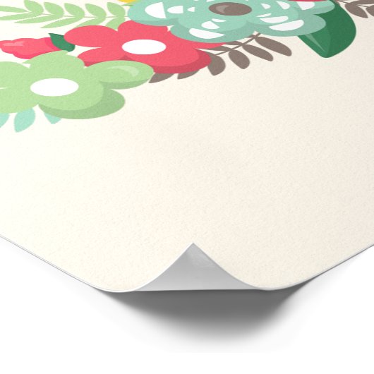 可愛い茶色のナマケモノぶら下がったの逆さまに赤ちゃんシャワー ポスター (角)