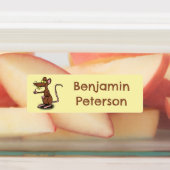 可愛い茶色のネズミが漫画をサッとパーソナライズされた読む ラベル (貼付)