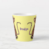 可愛い茶色のネズミが漫画をサミング カフェラテマグ (正面)