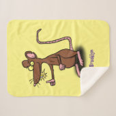 可愛い茶色のネズミが漫画をサミング シェルパブランケット (正面(横))