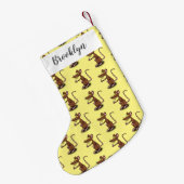 可愛い茶色のネズミが漫画をサミング スモールクリスマスストッキング (裏面 (吊り時))