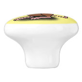 可愛い茶色のネズミが漫画をサミング セラミックノブ (側面)