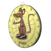 可愛い茶色のネズミが漫画をサミング ダーツボード (正面右)