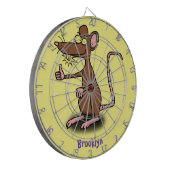 可愛い茶色のネズミが漫画をサミング ダーツボード (正面左)