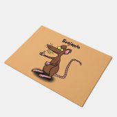 可愛い茶色のネズミが漫画をサミング ドアマット (アングル)