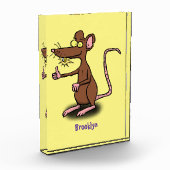 可愛い茶色のネズミが漫画をサミング フォトブロック (左)