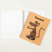 可愛い茶色のネズミが漫画をサミング プランナー手帳 (ディスプレー)