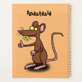 可愛い茶色のネズミが漫画をサミング プランナー手帳 (裏面)