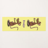 可愛い茶色のネズミが漫画をサミング ヨガマット (裏面(横))