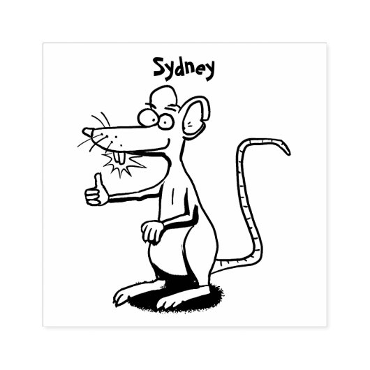 可愛い茶色のネズミが漫画をサミング ラバースタンプ (インプリント)