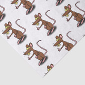 可愛い茶色のネズミが漫画をサミング 薄葉紙 (詳細)