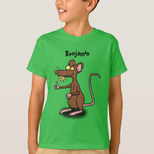 可愛い茶色のネズミが漫画をサミング Tシャツ