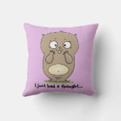 可愛い茶色のハムスター私はちょうど漫画考えを持っていた クッション (裏面)