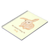可愛い茶色のバニーウサギ – 黄色に透明。 ノートブック (左側)