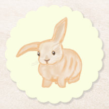 可愛い茶色のバニーウサギ – 黄色に透明。