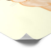 可愛い茶色のバニーウサギ – 黄色に透明。 ポスター (角)