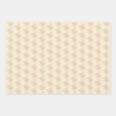可愛い茶色のバニーラビット – 透明なパターン。 ラッピングペーパーシート (正面)
