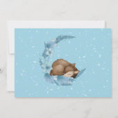 可愛い茶色のバンビ花の雲1st誕生日パーティー 招待状 (裏面)