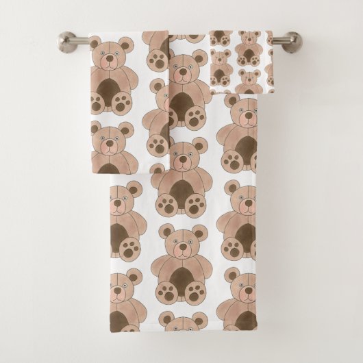 可愛い茶色のプラッシュおもちゃテディベアぬいぐるみ バスタオルセット (インサイチュ)