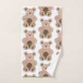 可愛い茶色のプラッシュおもちゃテディベアぬいぐるみ バスタオルセット (ハンドタオル)