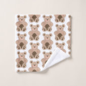 可愛い茶色のプラッシュおもちゃテディベアぬいぐるみ バスタオルセット (ウォッシュタオル)