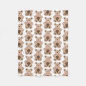 可愛い茶色のプラッシュおもちゃテディベアぬいぐるみ フリースブランケット (正面)