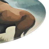 可愛い茶色のポニーフローラ畑 カッティングボード (角)