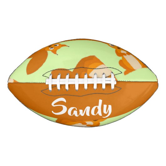 可愛い茶色のリス柄 アメリカンフットボール (正面)