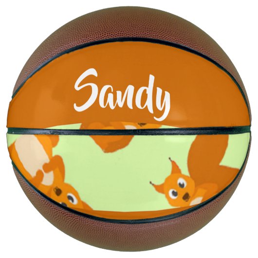 可愛い茶色のリス柄 バスケットボール (正面)
