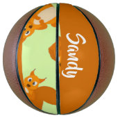 可愛い茶色のリス柄 バスケットボール (縦)