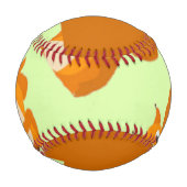 可愛い茶色のリス柄 野球ボール (裏面)