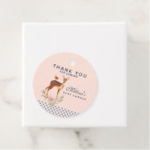 可愛い茶色の水色の鹿の赤素朴ちゃんシャワー フェイバータグ (インサイチュ)