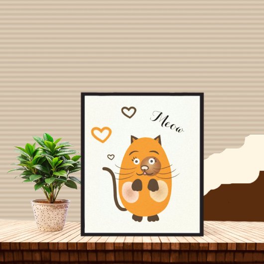 可愛い茶色の猫 キャンバスプリント