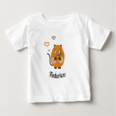 可愛い茶色の猫 ベビーTシャツ (正面)