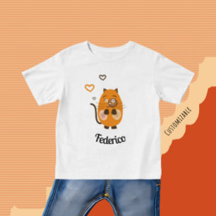 可愛い茶色の猫 ベビーTシャツ