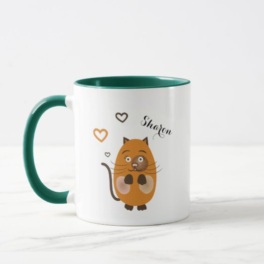 可愛い茶色の猫 マグカップ (左)