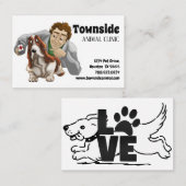 可愛い茶色の白犬の動物クリニック医学 名刺 (正面/裏面)