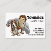 可愛い茶色の白犬の動物クリニック医学 名刺 (正面)